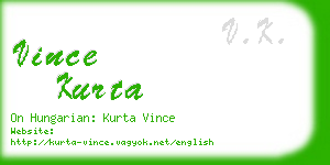 vince kurta business card